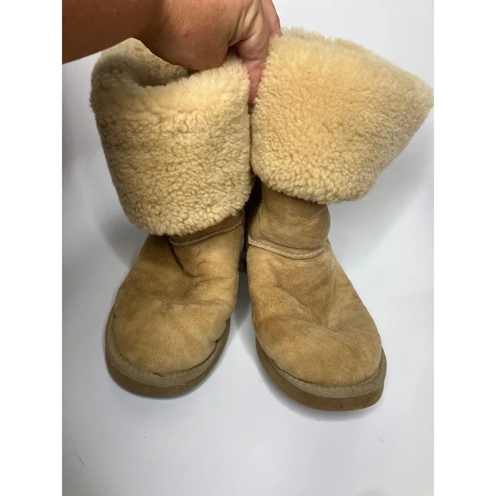 UGG Classic Tall 5815 Boots Women Size 10 Chestnut Tan Good Suede Shearling